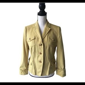 Akris Punto Yellow Three Button Blazer / Size 6